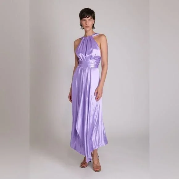 New Sabina Musayev Natti Midi Maxi Formal Bridesmaid Dress Lilac Open Back Mauve - Picture 2 of 14